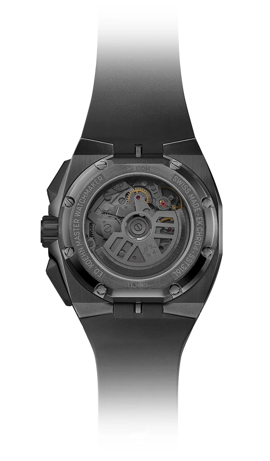 TEMPUS I Open-worked blue-silver-red dial