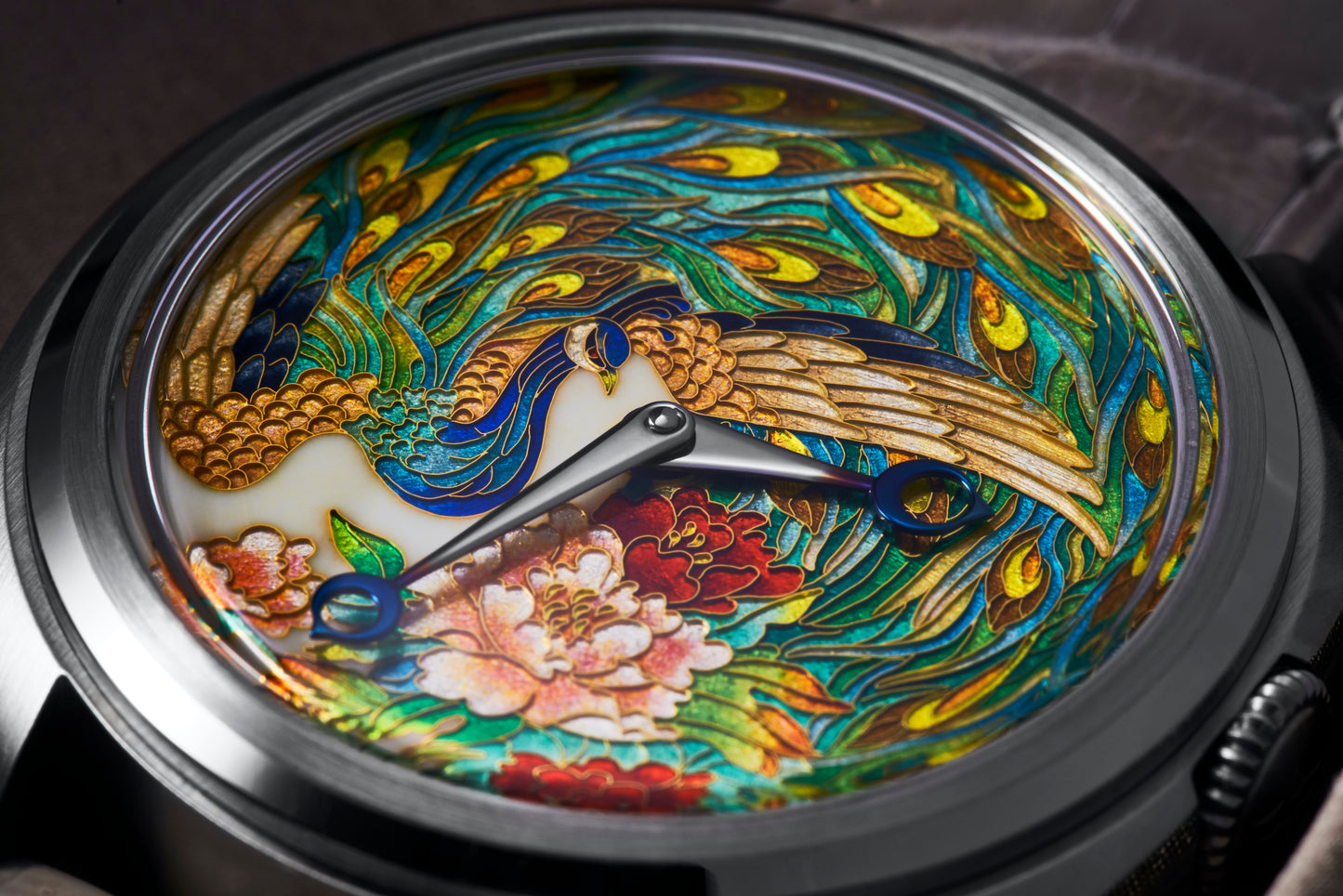 Celadon CENTURY CLOISONNÉ "PEACOCK AND PEONIES"
