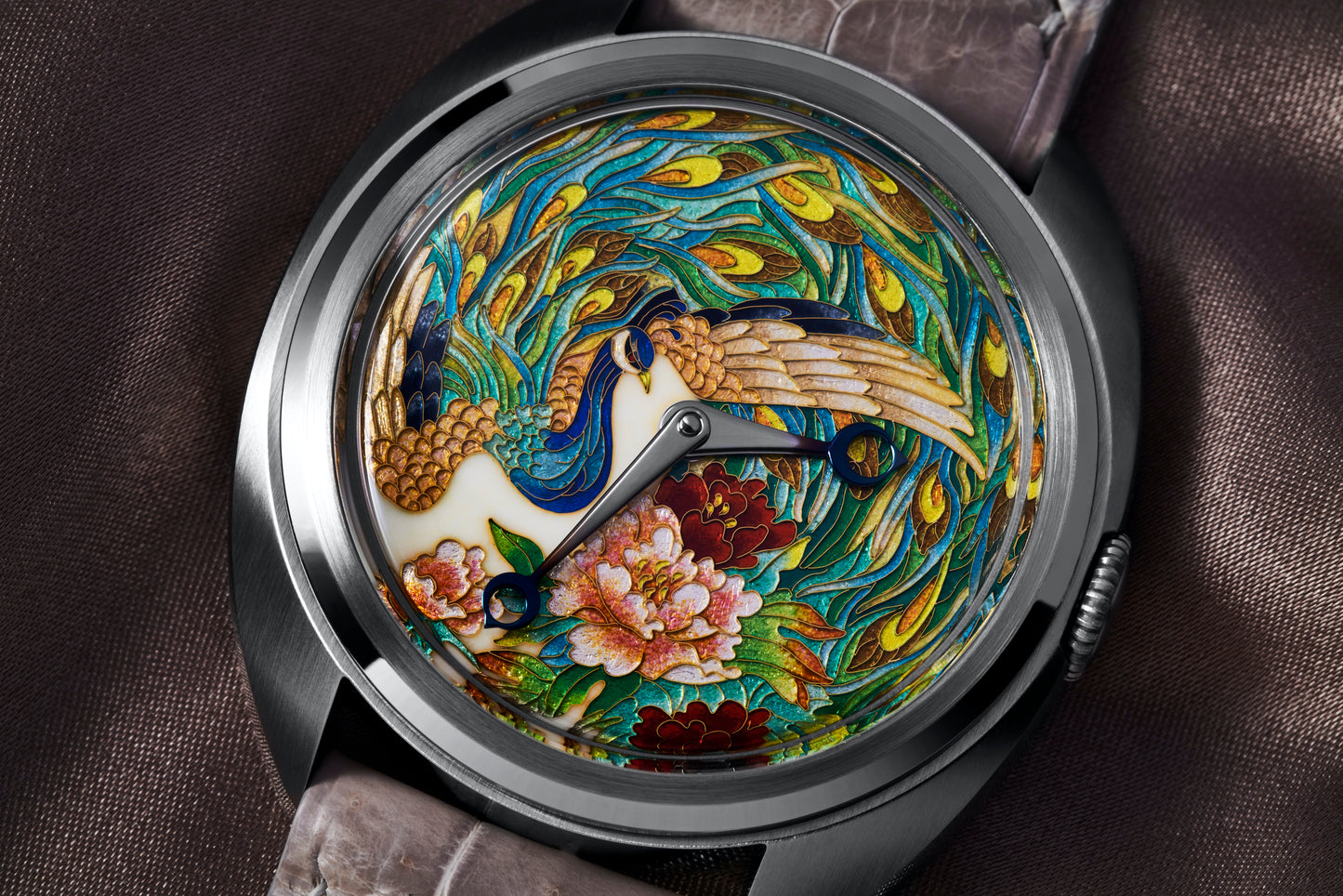 Celadon CENTURY CLOISONNÉ "PEACOCK AND PEONIES"