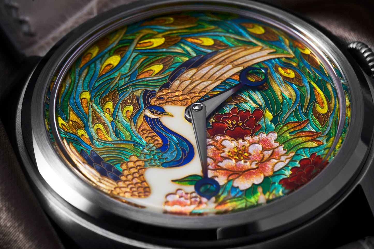 Celadon CENTURY CLOISONNÉ "PEACOCK AND PEONIES"
