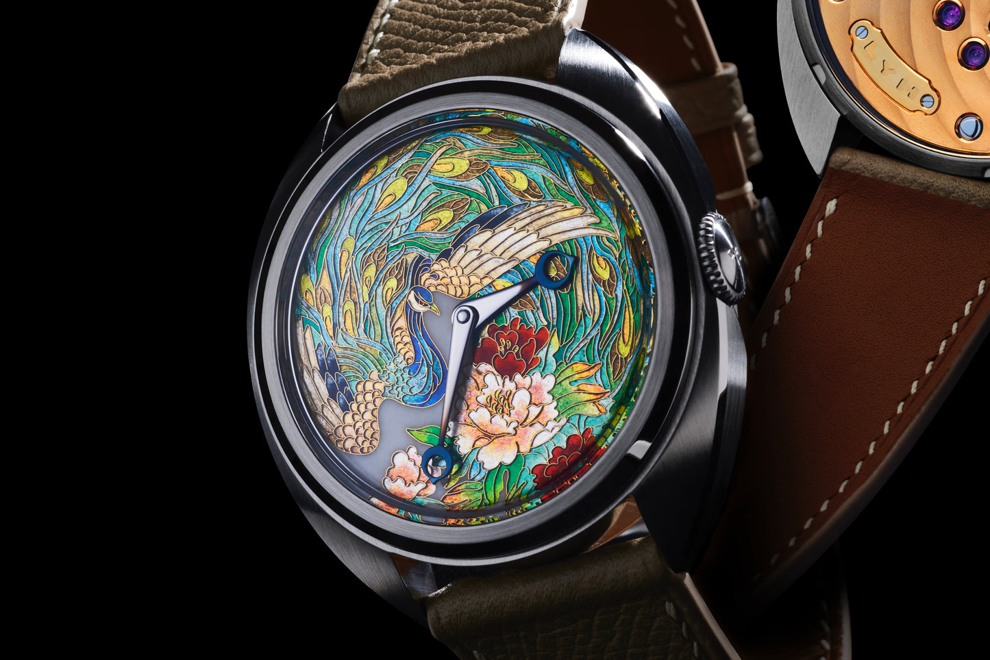Celadon CENTURY CLOISONNÉ "PEACOCK AND PEONIES"