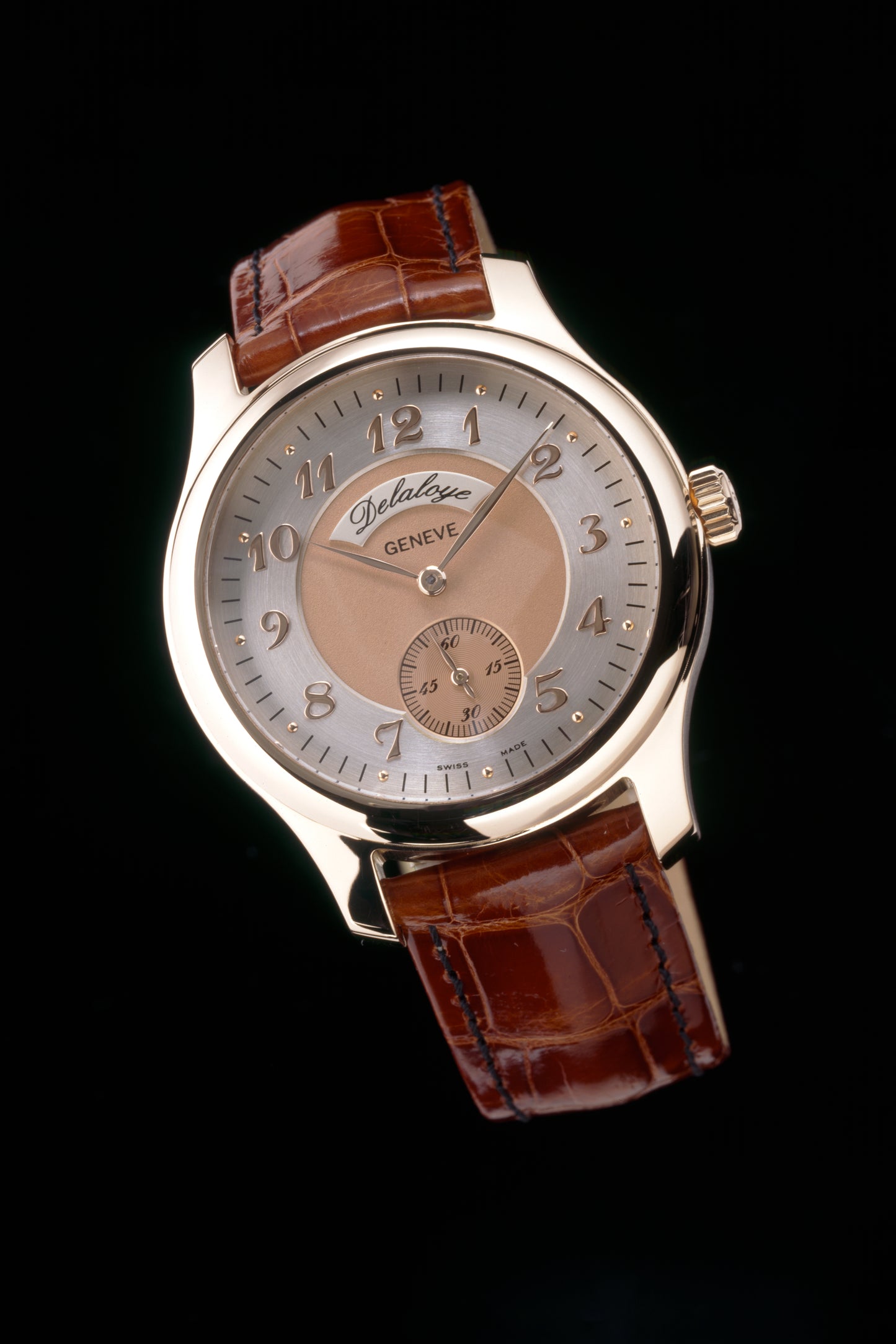 Delaloye Geneve le garde temps 41mm Rose Gold