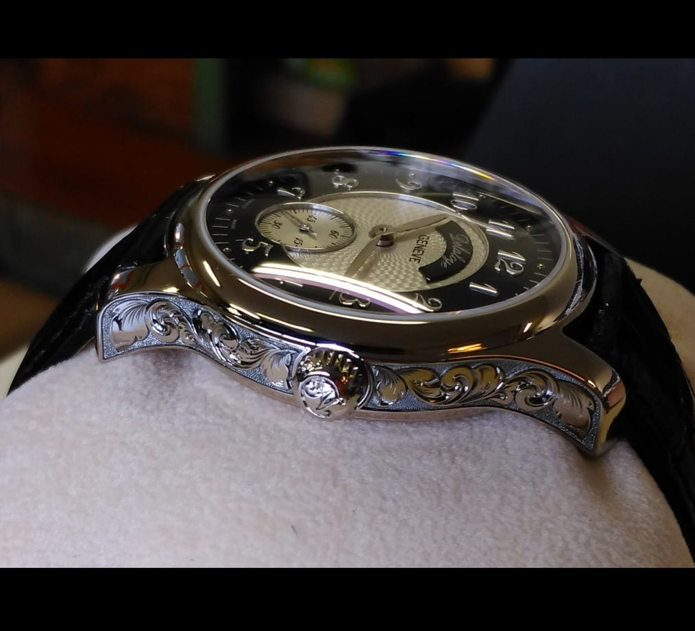 Delaloye Geneve le garde temps 41mm WG Engraved