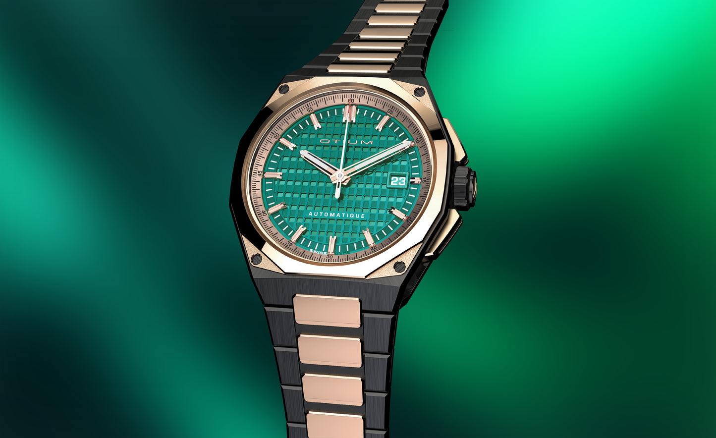 OTIUM REPOSE DLC-coated Titanium Grade 5 & 18K Rose Gold Bracelet