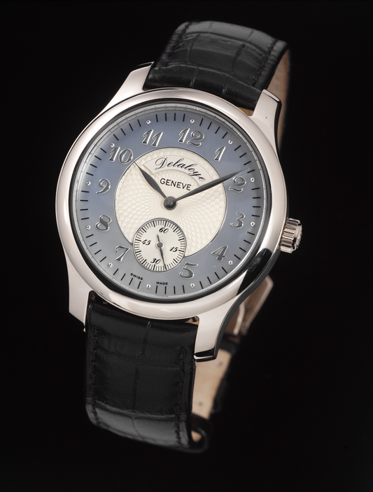 Delaloye Geneve le garde temps 41mm White Gold UNIQUE BLUE MOP Dial