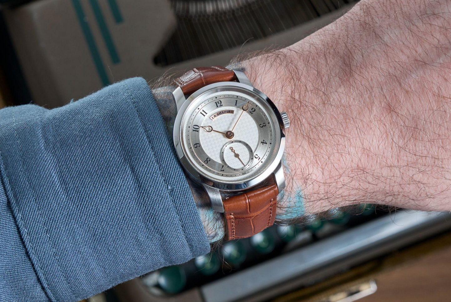 J.N. Shapiro Infinity Series Pure Frosted Silver Dial with Rose Gold