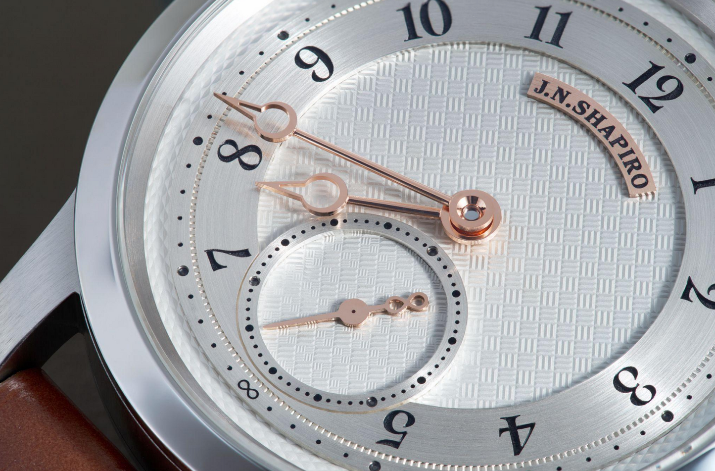 J.N. Shapiro Infinity Series Pure Frosted Silver Dial with Rose Gold