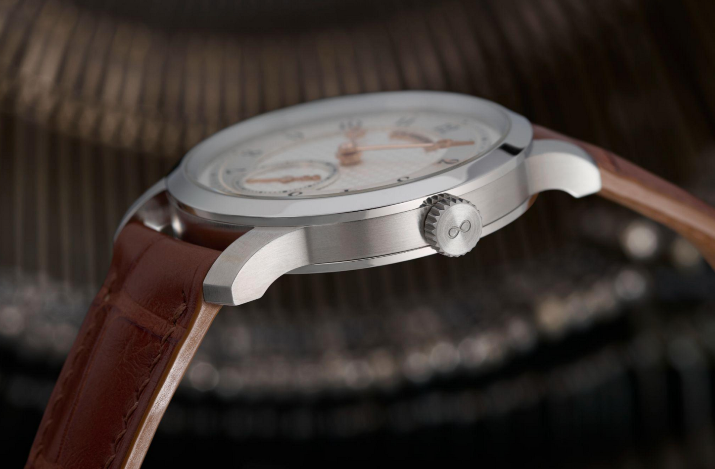 J.N. Shapiro Infinity Series Pure Frosted Silver Dial with Rose Gold