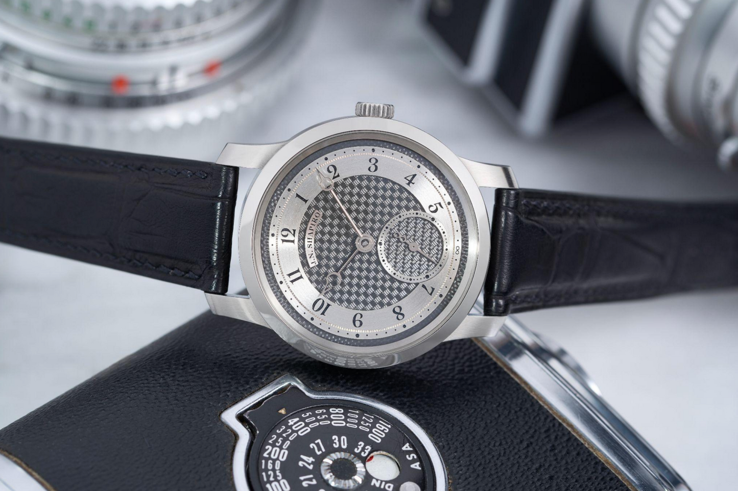 J.N. Shapiro Infinity Series Pure Blackened Zirconium Dial with White Gold