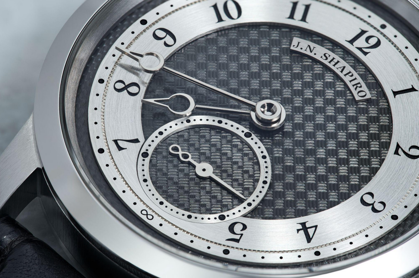 J.N. Shapiro Infinity Series Pure Blackened Zirconium Dial with White Gold