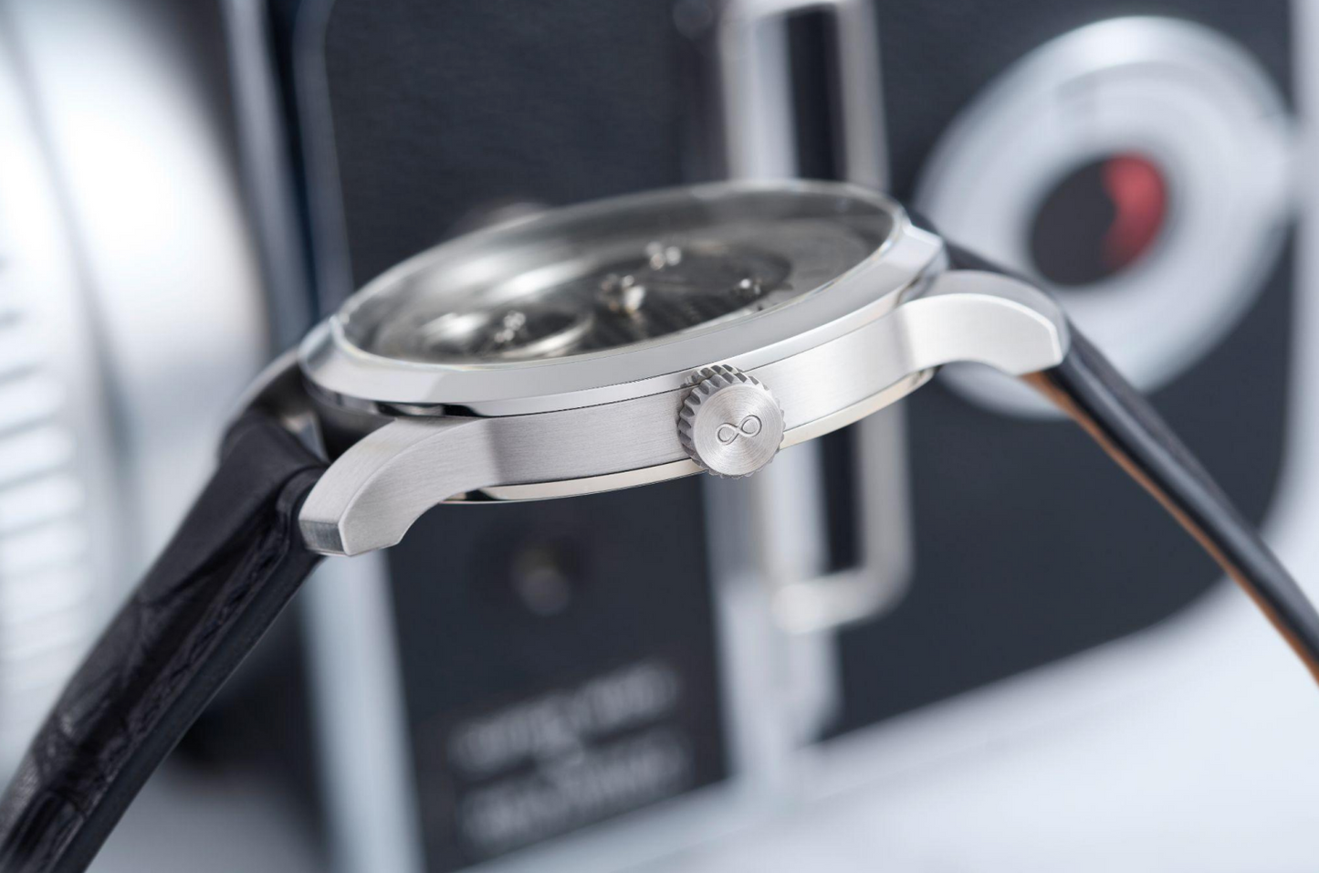 J.N. Shapiro Infinity Series Pure Blackened Zirconium Dial with White Gold