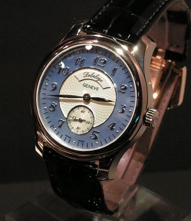 Delaloye Geneve le garde temps 41mm White Gold UNIQUE BLUE MOP Dial