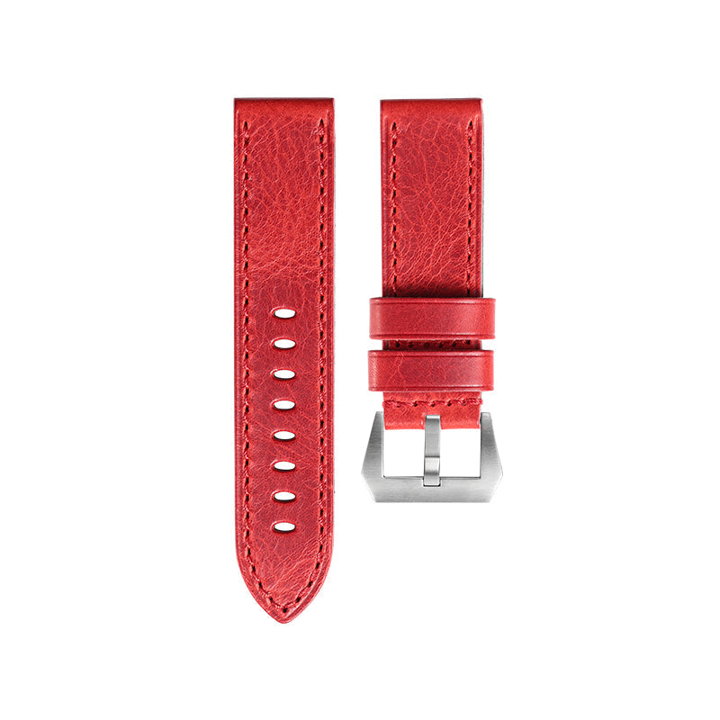 Red Waxy Leather Strap for Panerai