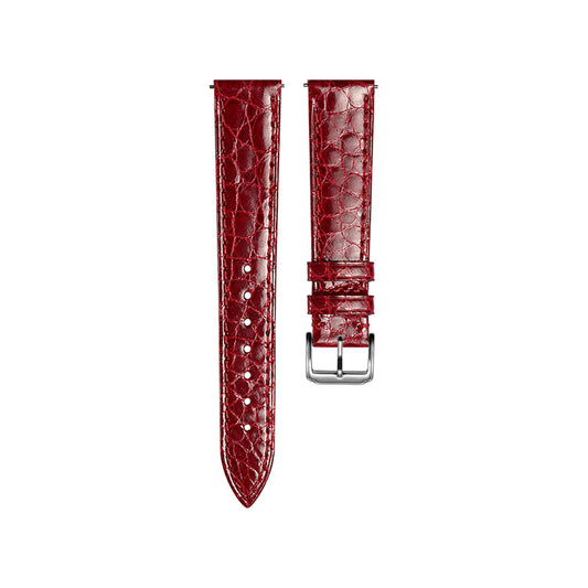 Glossy Burgundy Red Crocodile Flank Watch Strap