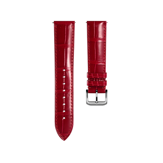 Glossy Burgundy Red Crocodile Watch Strap