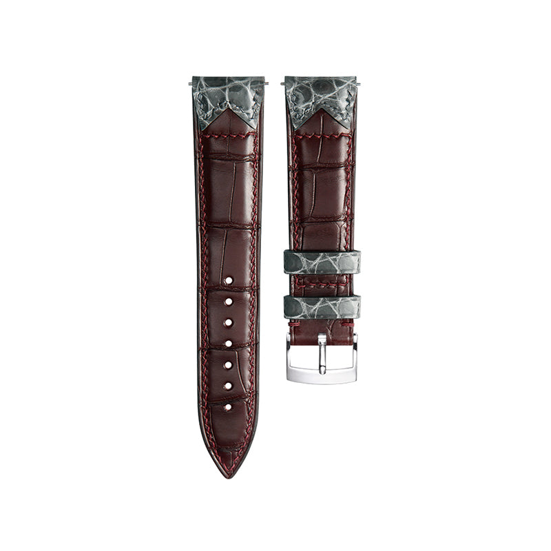 Brown With Grey Bow Tie Alligator Strap