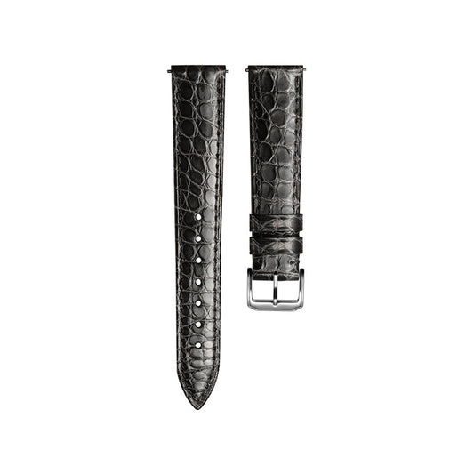 Glossy Grey Crocodile Flank Watch Strap