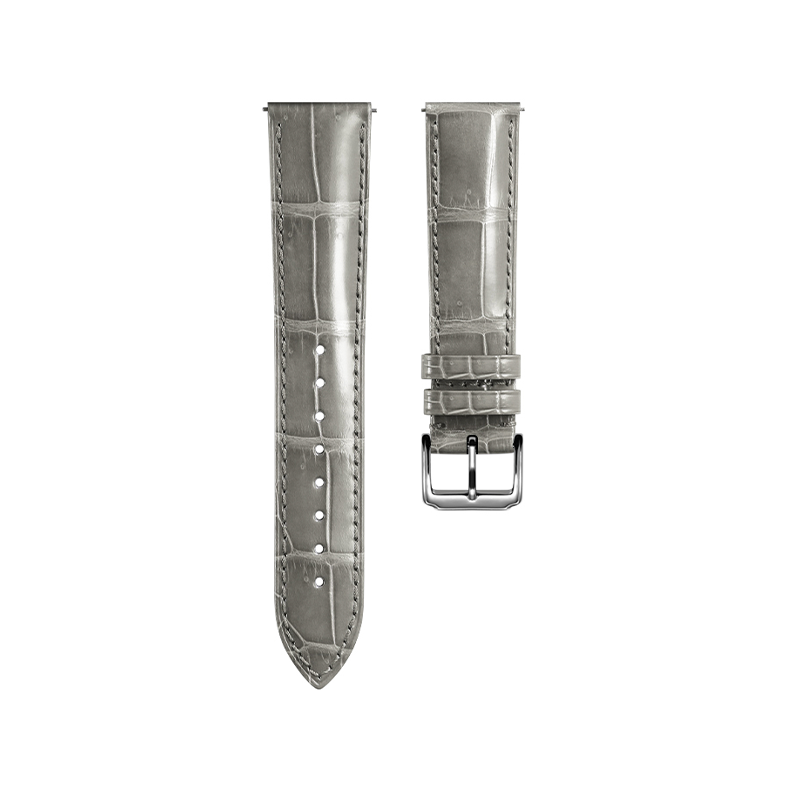 Glossy Grey Crocodile Watch Strap