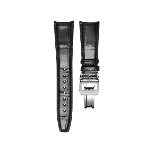 Black Curved Nile Crocodile Strap for IWC