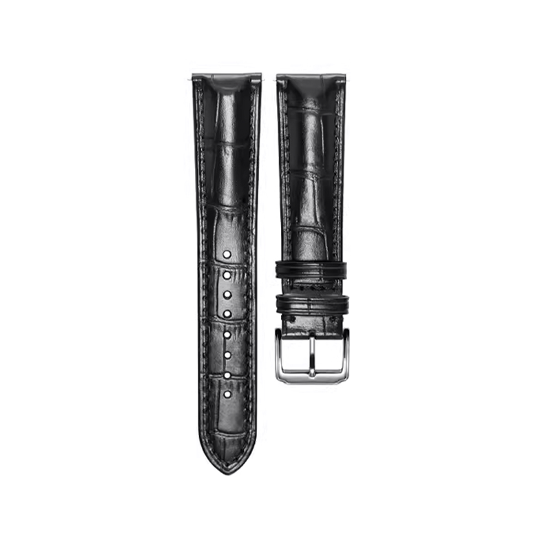 Black 3A Alligator Grain Genuine Leather Strap