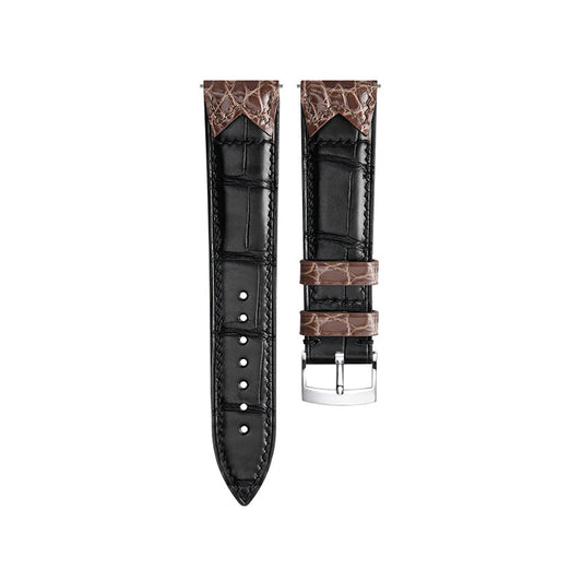 Black With Brown Bow Tie Alligator Strap