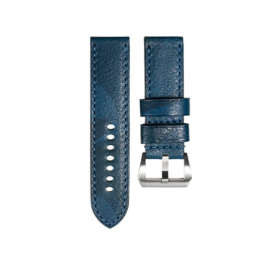 Blue Camouflage Vegetable Tanned Leather Strap for Panerai