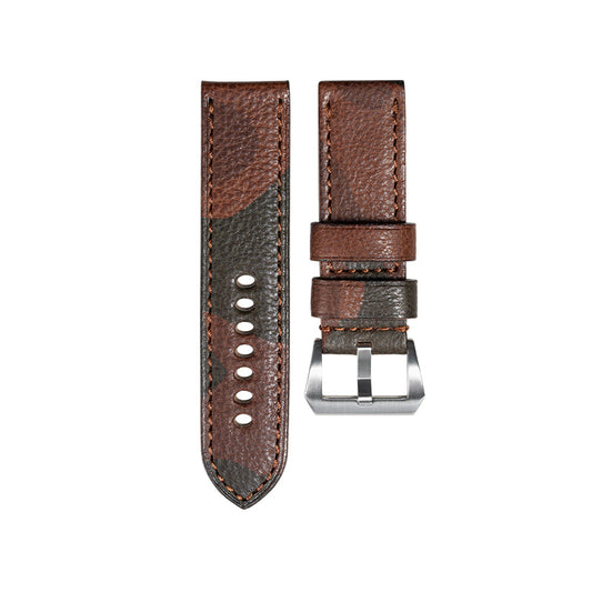 Brown Camouflage Vegetable Tanned Leather Strap for Panerai