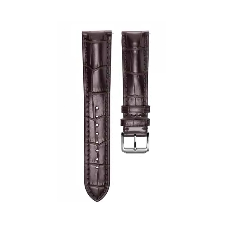 Dark Brown 3A Alligator Grain Genuine Leather Watch Strap