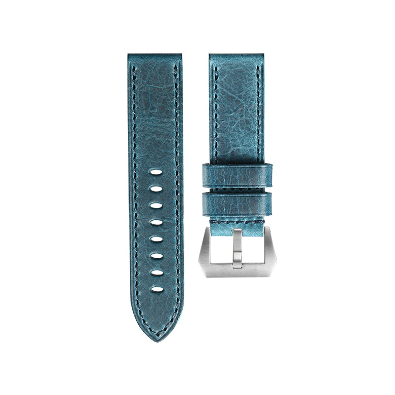 Blue Waxy Leather Strap for Panerai