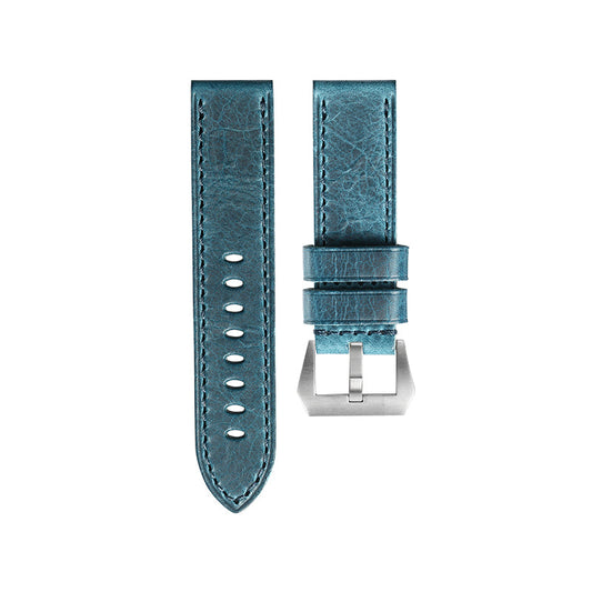 Blue Waxy Leather Strap for Panerai