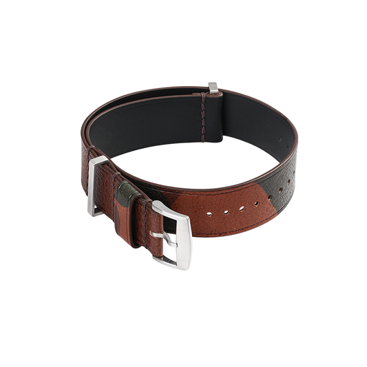 Nato Brown Camouflage Leather Strap