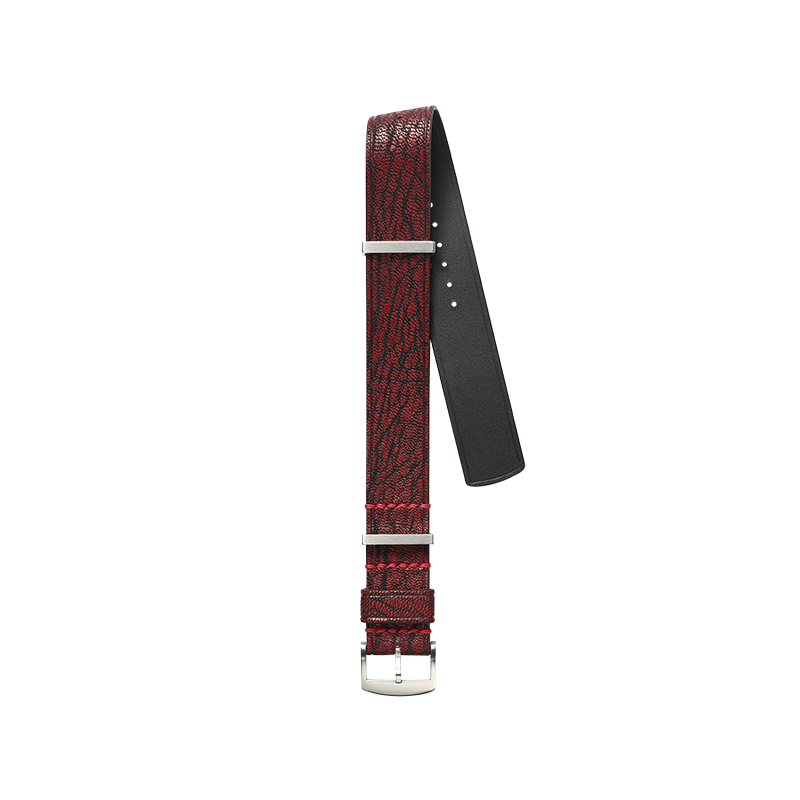 Nato Red PATNAT Goat Leather Strap