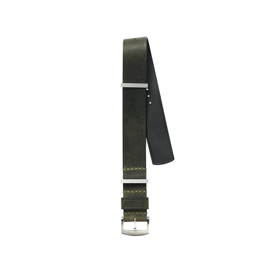 Nato Army Green Waxy Leather Strap