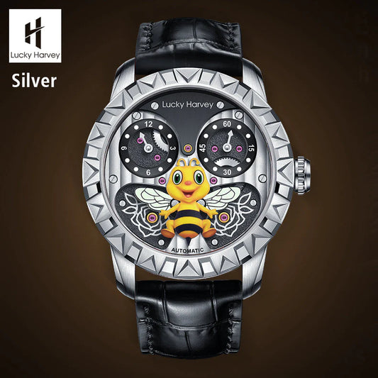 Silver Bee Automatic Watch Round Shaped Case Luminous Limited Edition